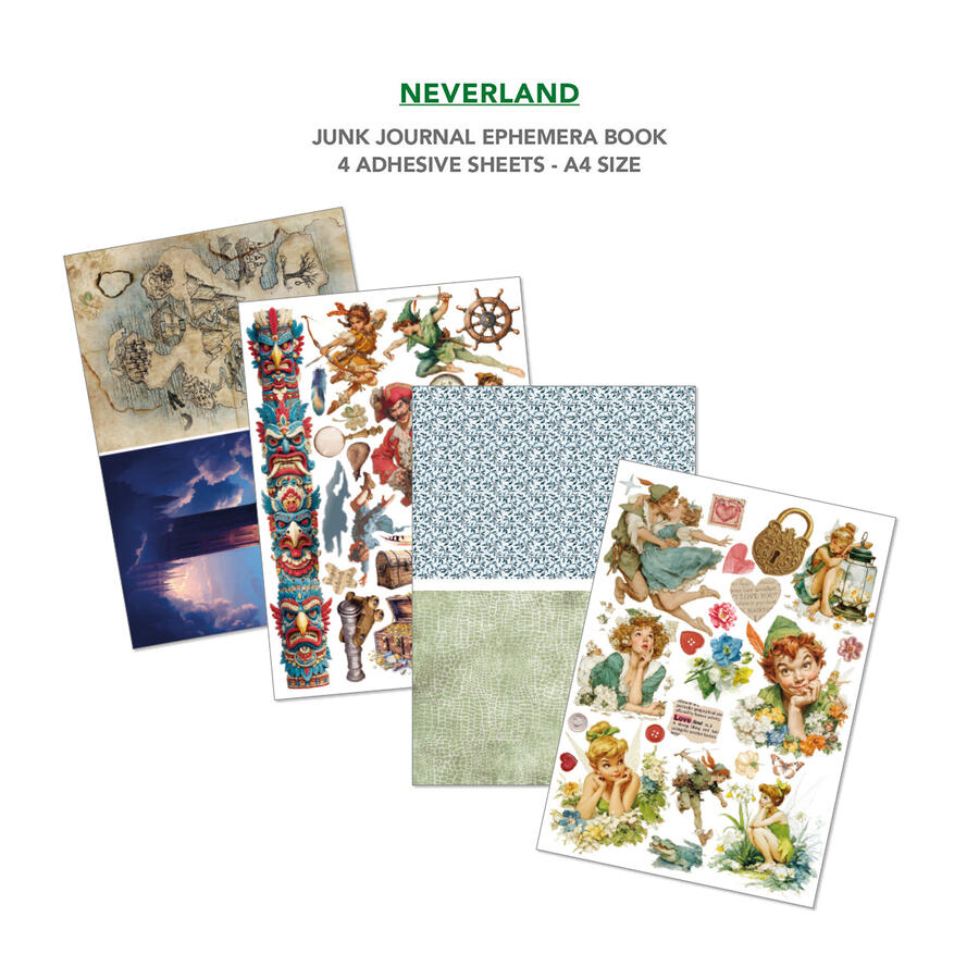  Junk Journal Ephemera Book Neverland