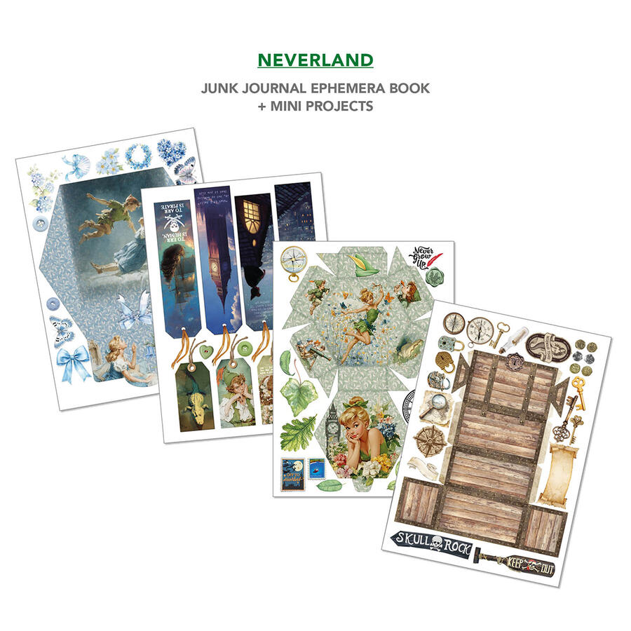  Junk Journal Ephemera Book Neverland