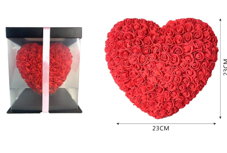 CUORE ROSE ROSSE  mis.23x23 cm