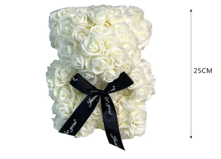 ORSETTO ROSE PANNA CON FIOCCO  mis.23x16x17 cm
  [Conf.da 4 pezzi]