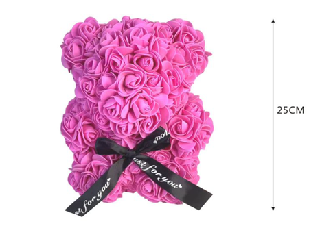 ORSETTO ROSE FUCSIA CON FIOCCO  mis.23x16x17 cm
   [Conf.da 4 pezzi]