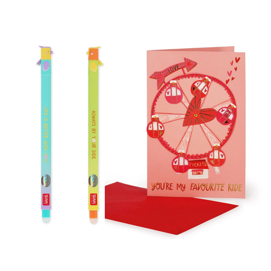 Set di 2 Penne Gel Cancellabili Better Together + Biglietto d'Auguri 