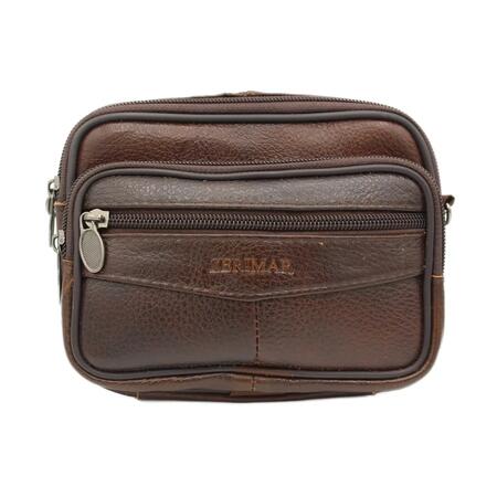 Borsa a tracolla in pelle 100% NICO MARRONE