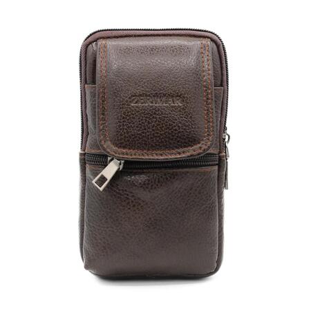 Borsa a tracolla in pelle 100% 1ZIP MARRONE