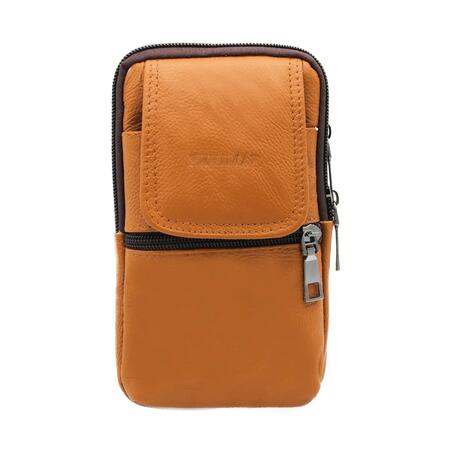 Borsa a tracolla in pelle 100% 1ZIP CUOIO