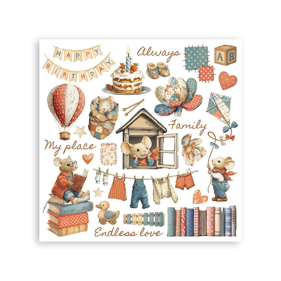 Rub on kit Family 6 pagine