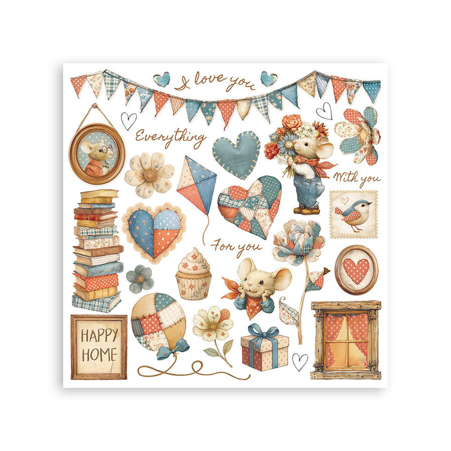 Rub on kit Family 6 pagine