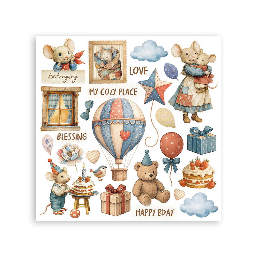 Rub on kit Family 6 pagine