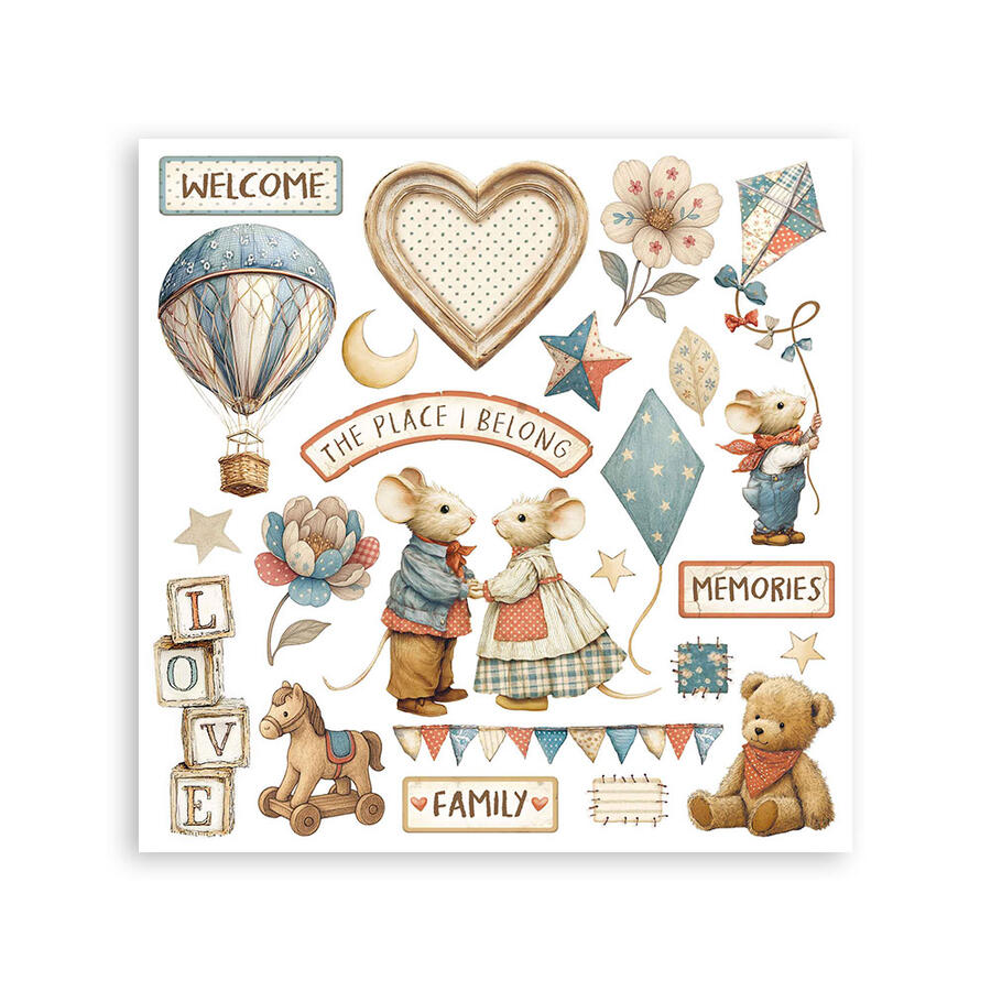 Rub on kit Family 6 pagine