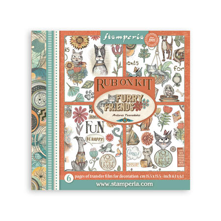 Rub on kit Furry Friend 6 pagine