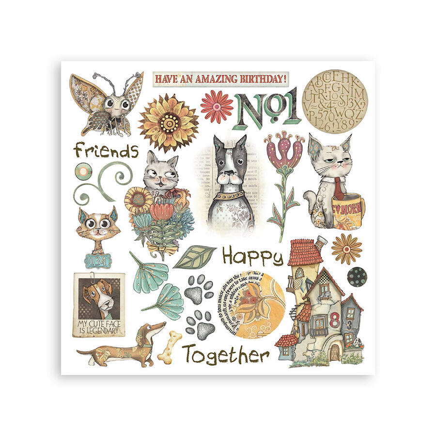 Rub on kit Furry Friend 6 pagine