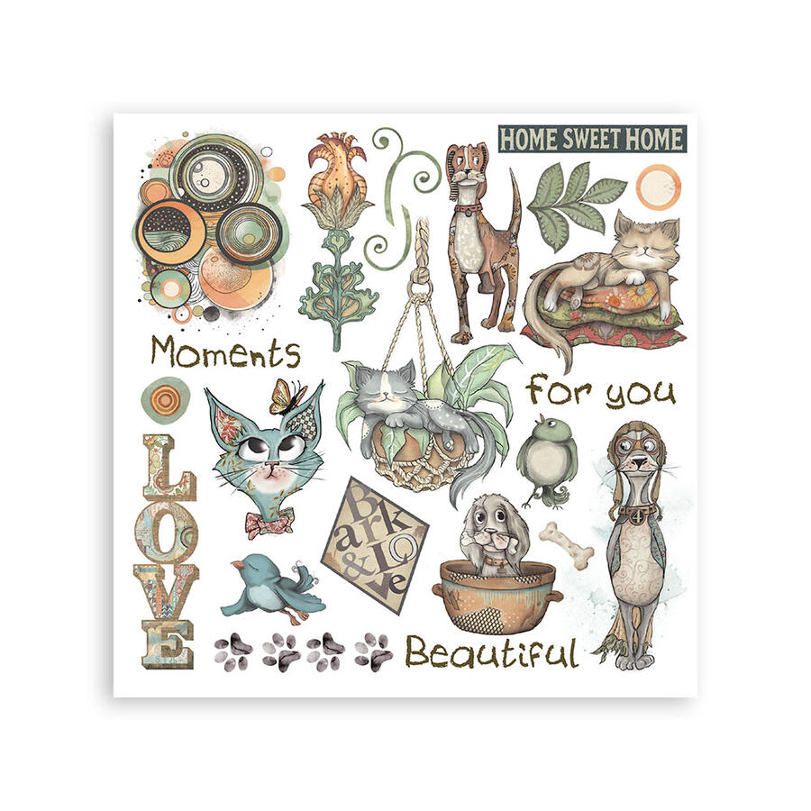 Rub on kit Furry Friend 6 pagine