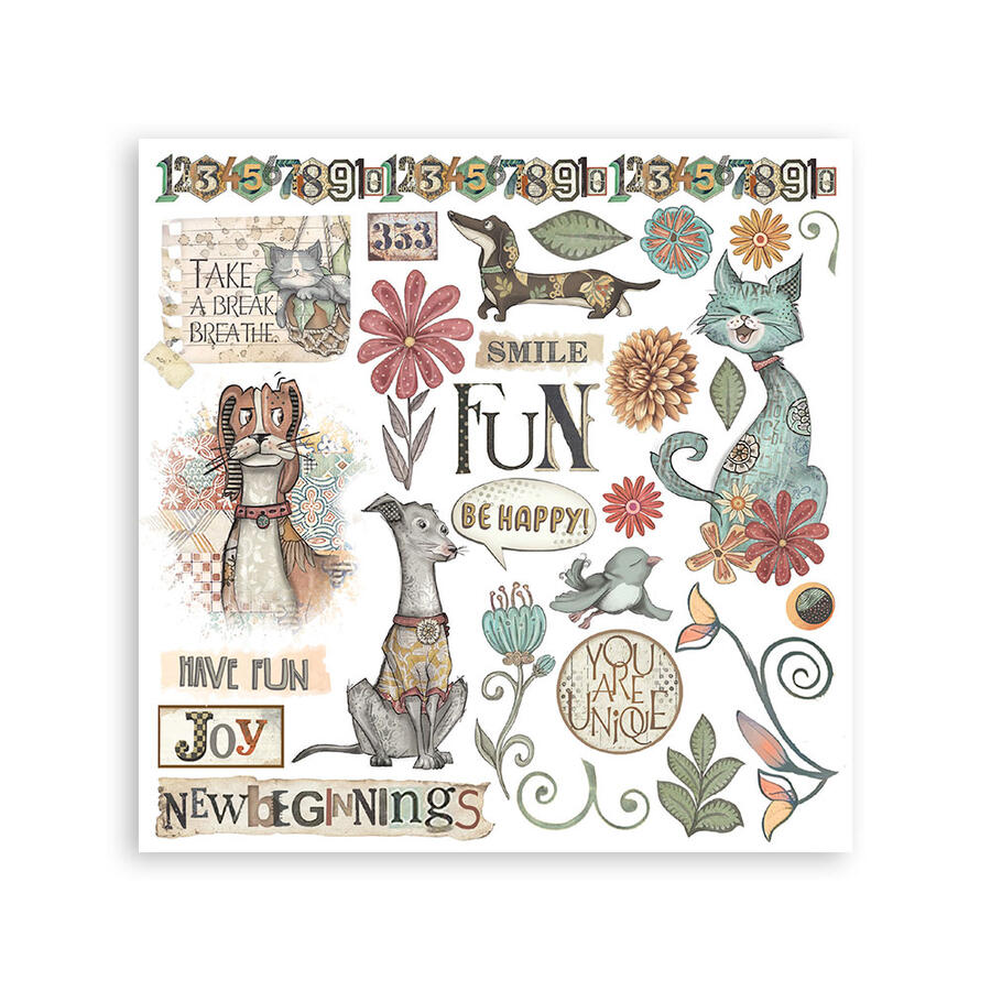 Rub on kit Furry Friend 6 pagine