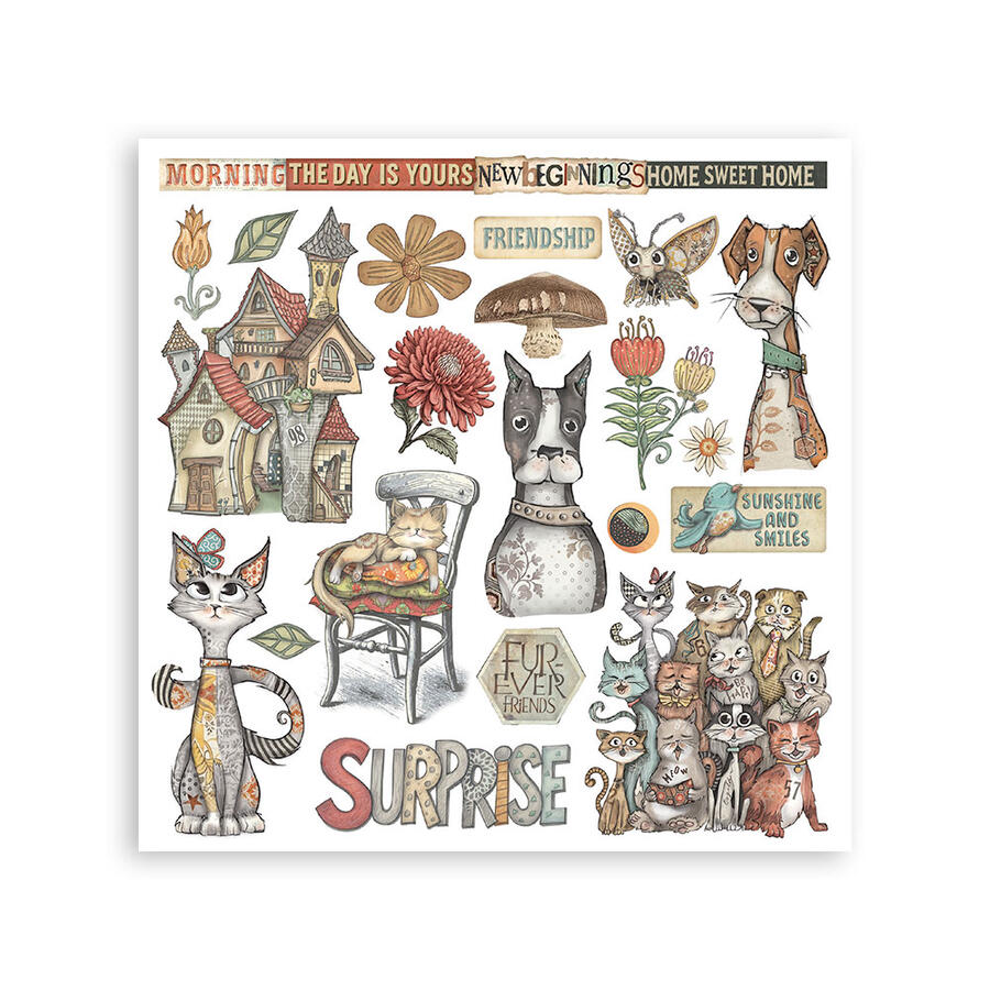 Rub on kit Furry Friend 6 pagine