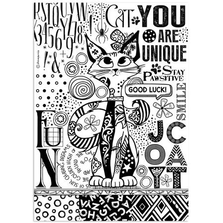 Carta di riso Fto A4 Furry Friends GATTO STAMPA A UN COLORE