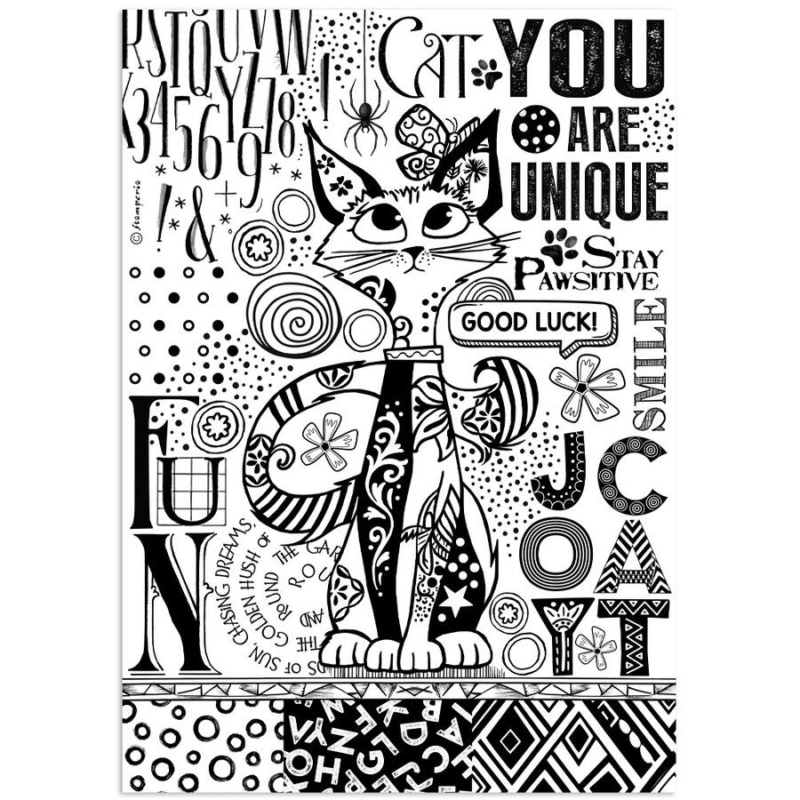 Carta di riso Fto A4 Furry Friends GATTO STAMPA A UN COLORE