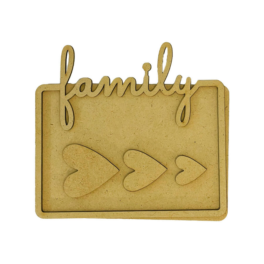 Crafty Shapes Family Targhetta Family con cuore