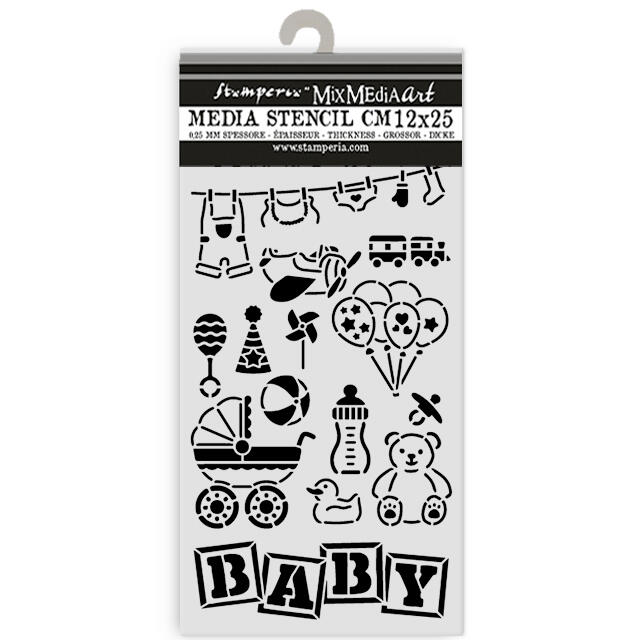 Stencil spesso 12 x 25 cm Baby Elementi