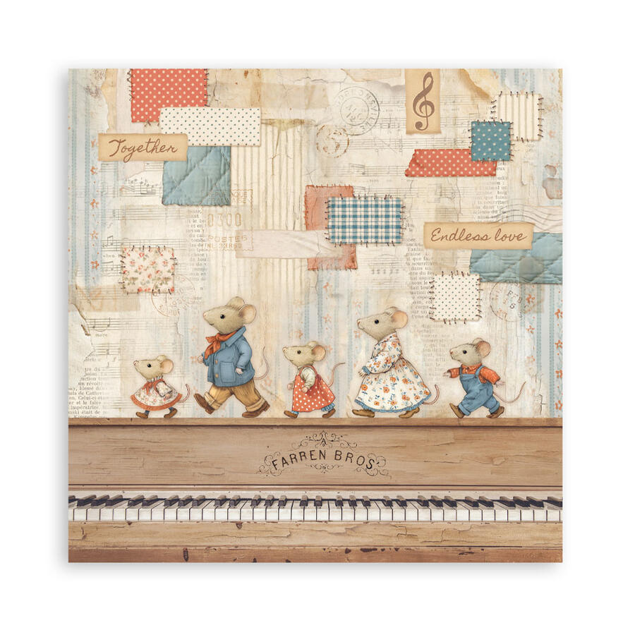 Blocco 10 fogli 30,5 x 30,5 Double Face Family