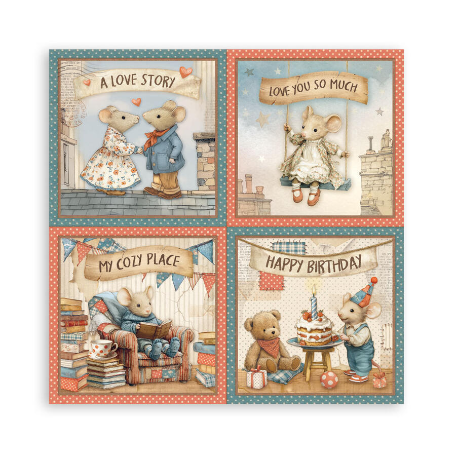 Blocco 10 fogli 30,5 x 30,5 Double Face Family