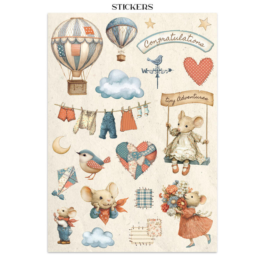 Junk Journal stickers, cut-outs, backgrounds Family