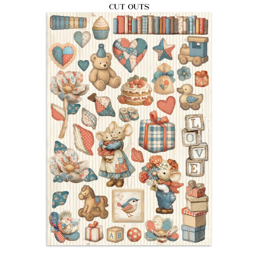 Junk Journal stickers, cut-outs, backgrounds Family