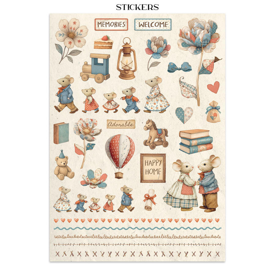 Junk Journal stickers, cut-outs, backgrounds Family