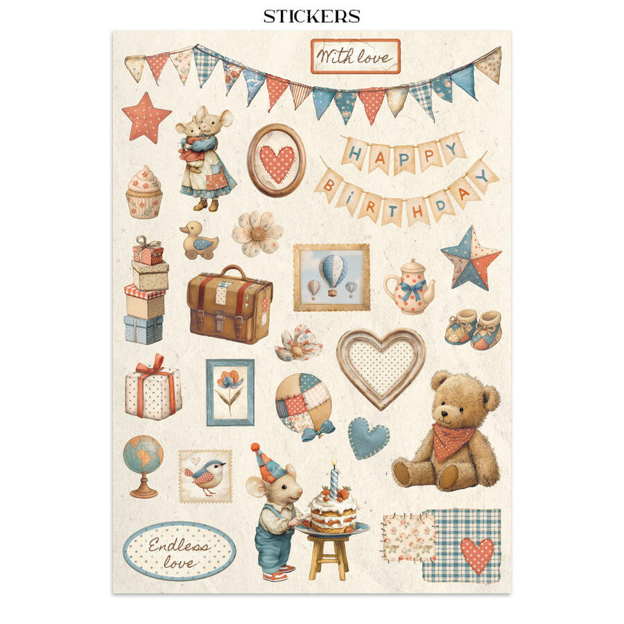 Junk Journal stickers, cut-outs, backgrounds Family