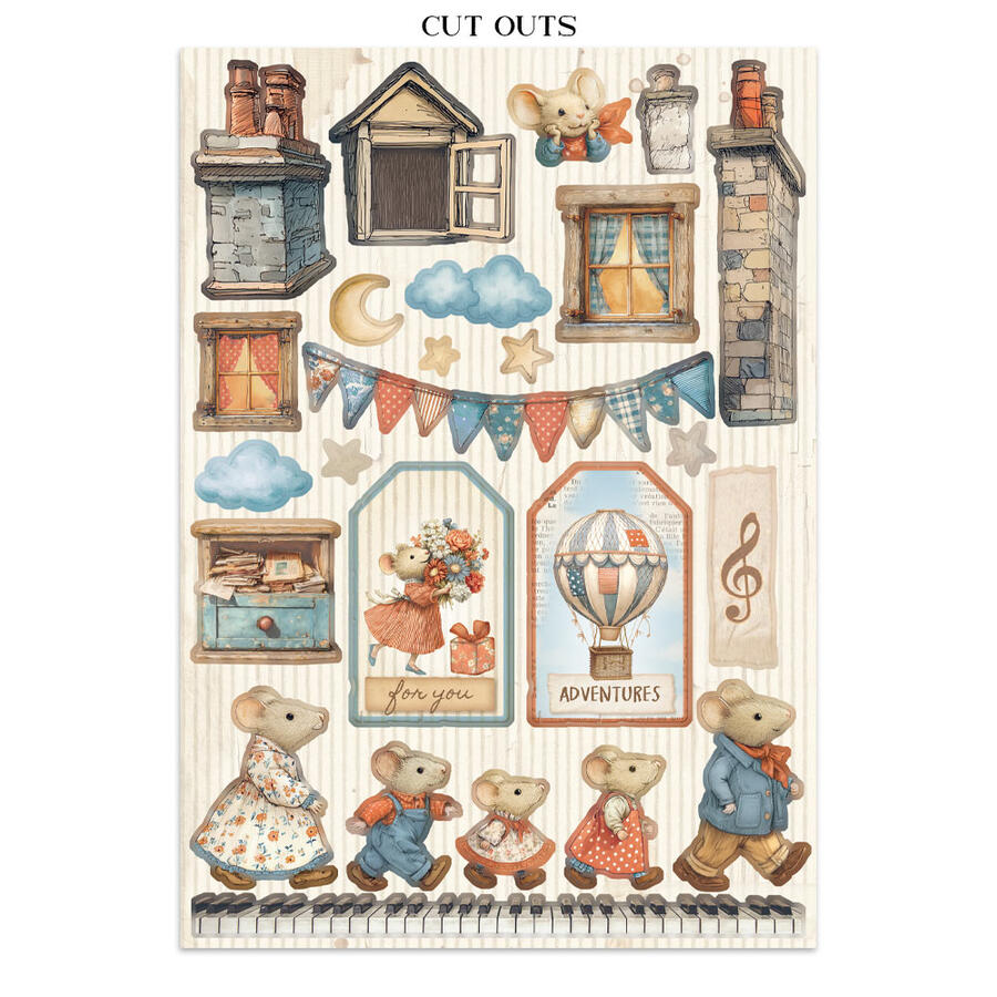 Junk Journal stickers, cut-outs, backgrounds Family