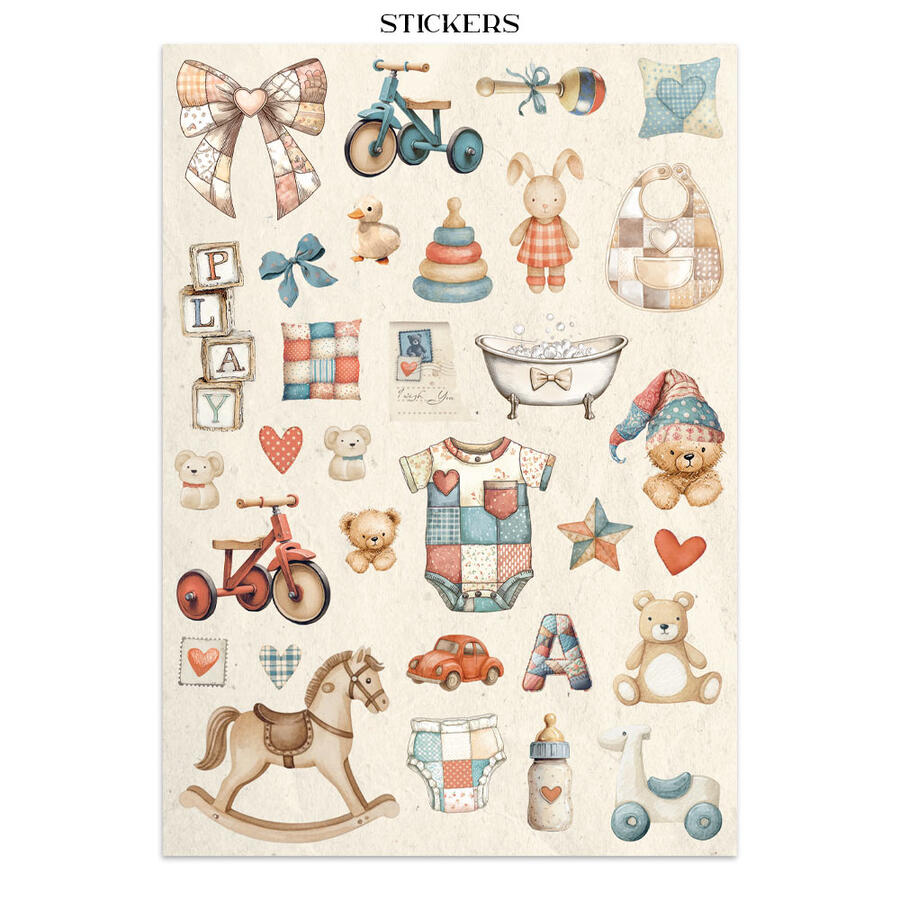 Junk Journal stickers, cut-outs, backgrounds Baby