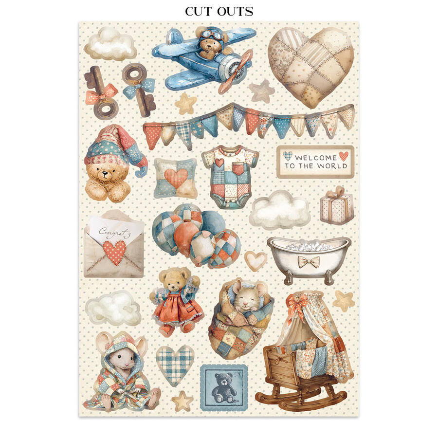 Junk Journal stickers, cut-outs, backgrounds Baby