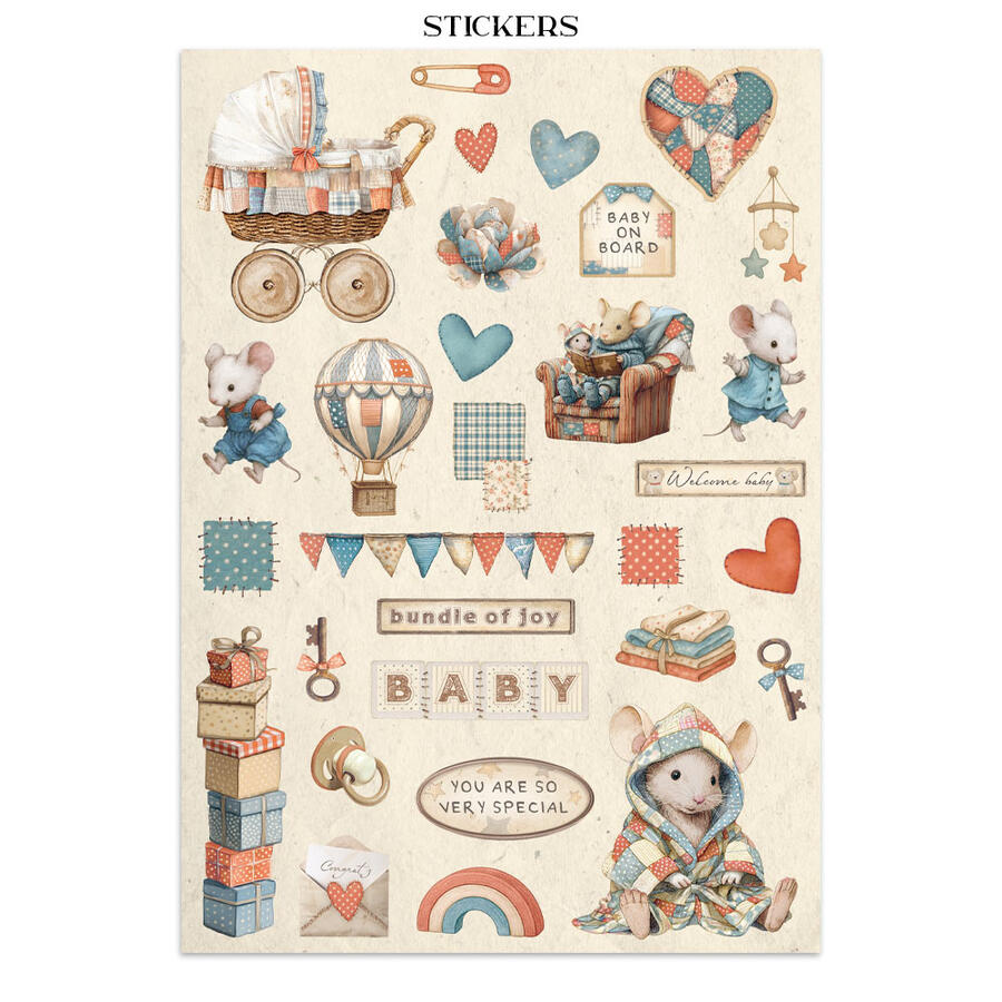 Junk Journal stickers, cut-outs, backgrounds Baby
