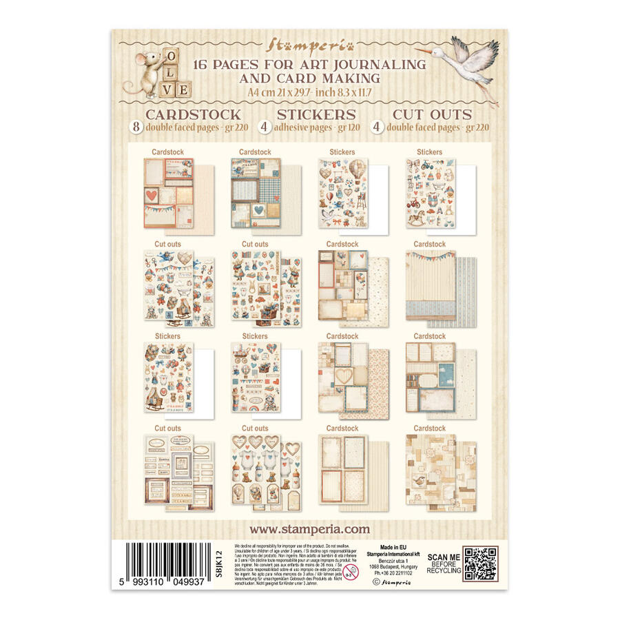 Junk Journal stickers, cut-outs, backgrounds Baby