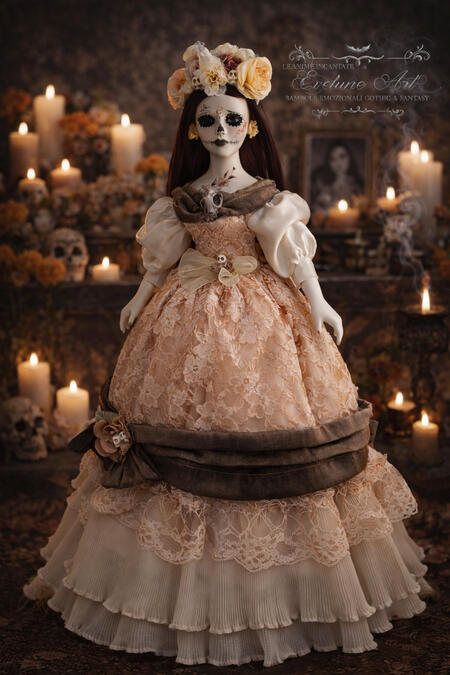 Belanna Santa Muerte pezzo unico in porcellana 