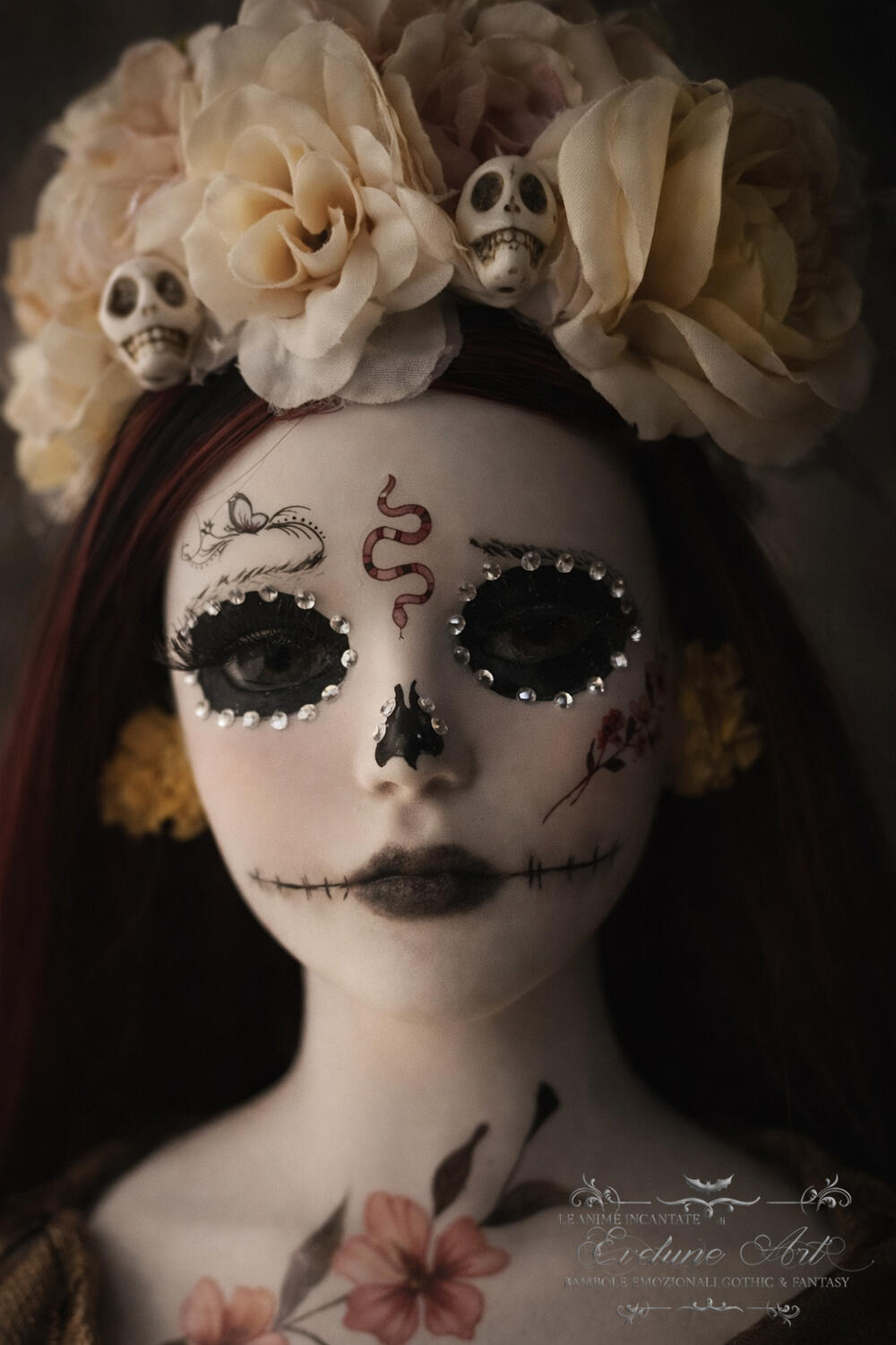 Belanna Santa Muerte pezzo unico in porcellana 