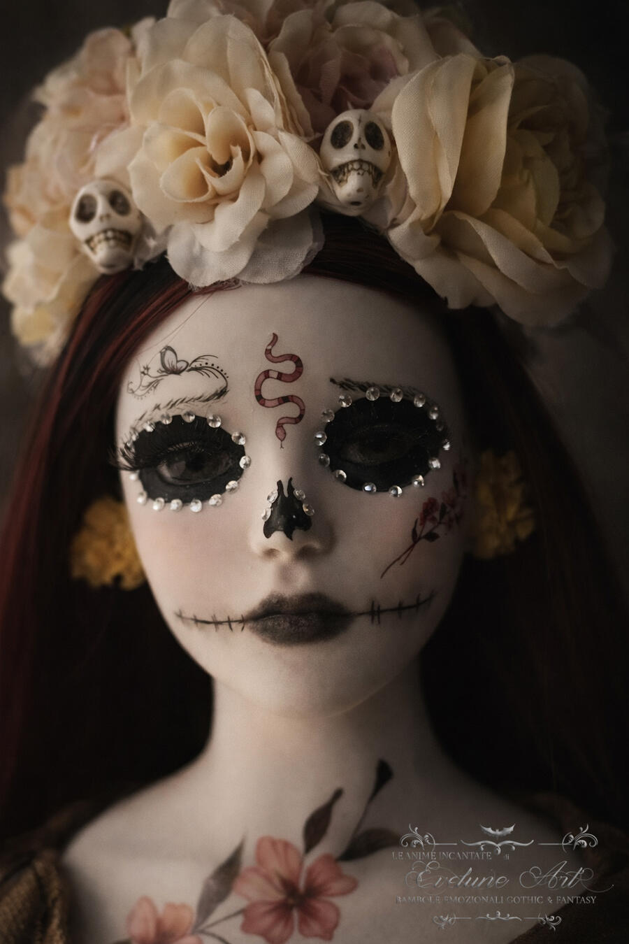 Belanna Santa Muerte pezzo unico in porcellana 