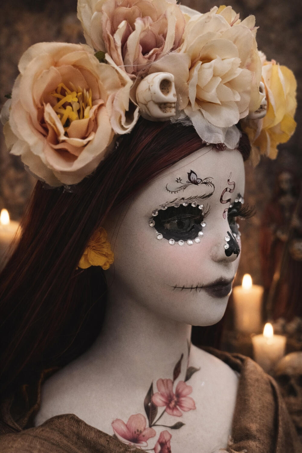 Belanna Santa Muerte pezzo unico in porcellana 