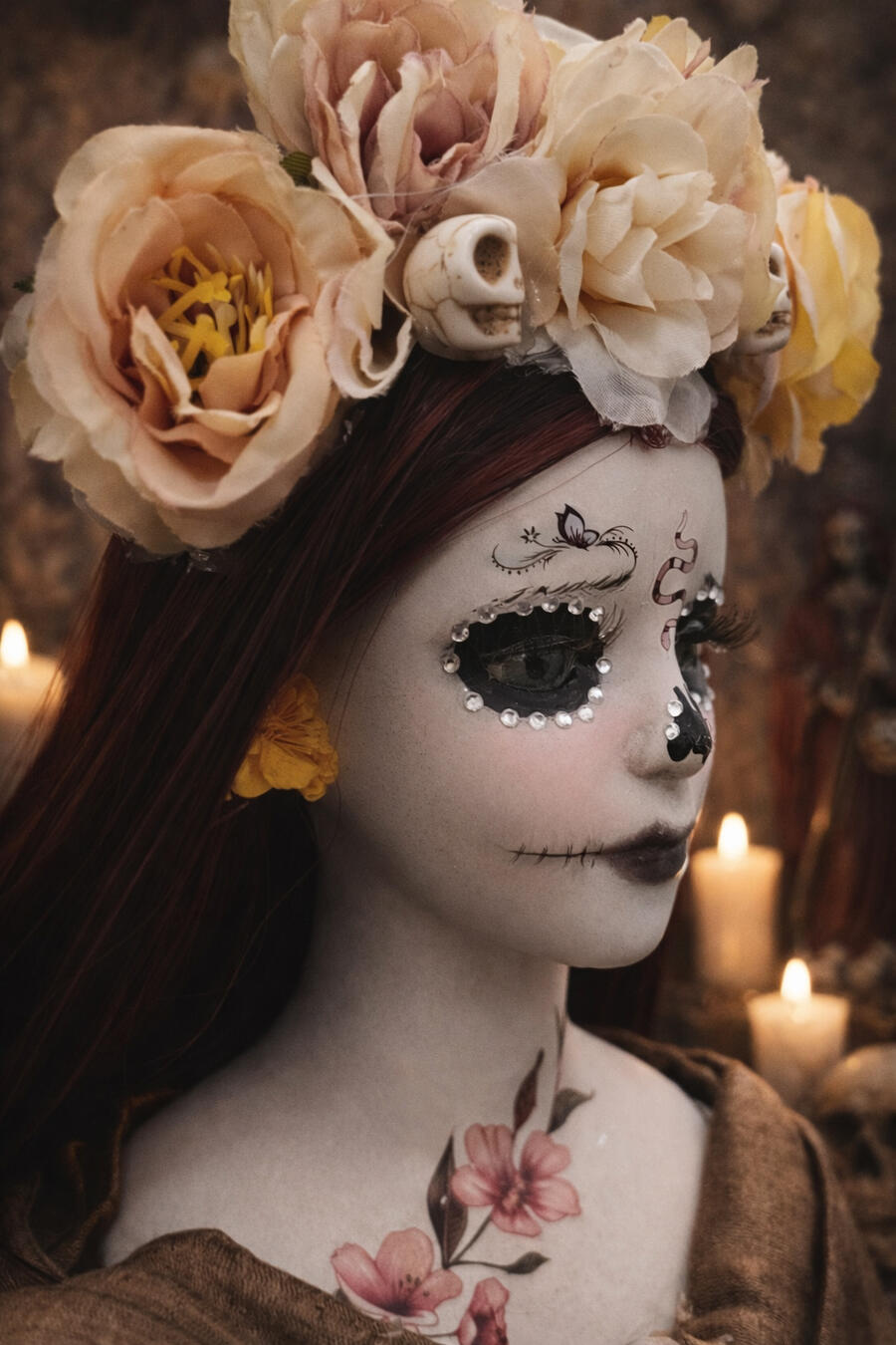 Belanna Santa Muerte pezzo unico in porcellana 