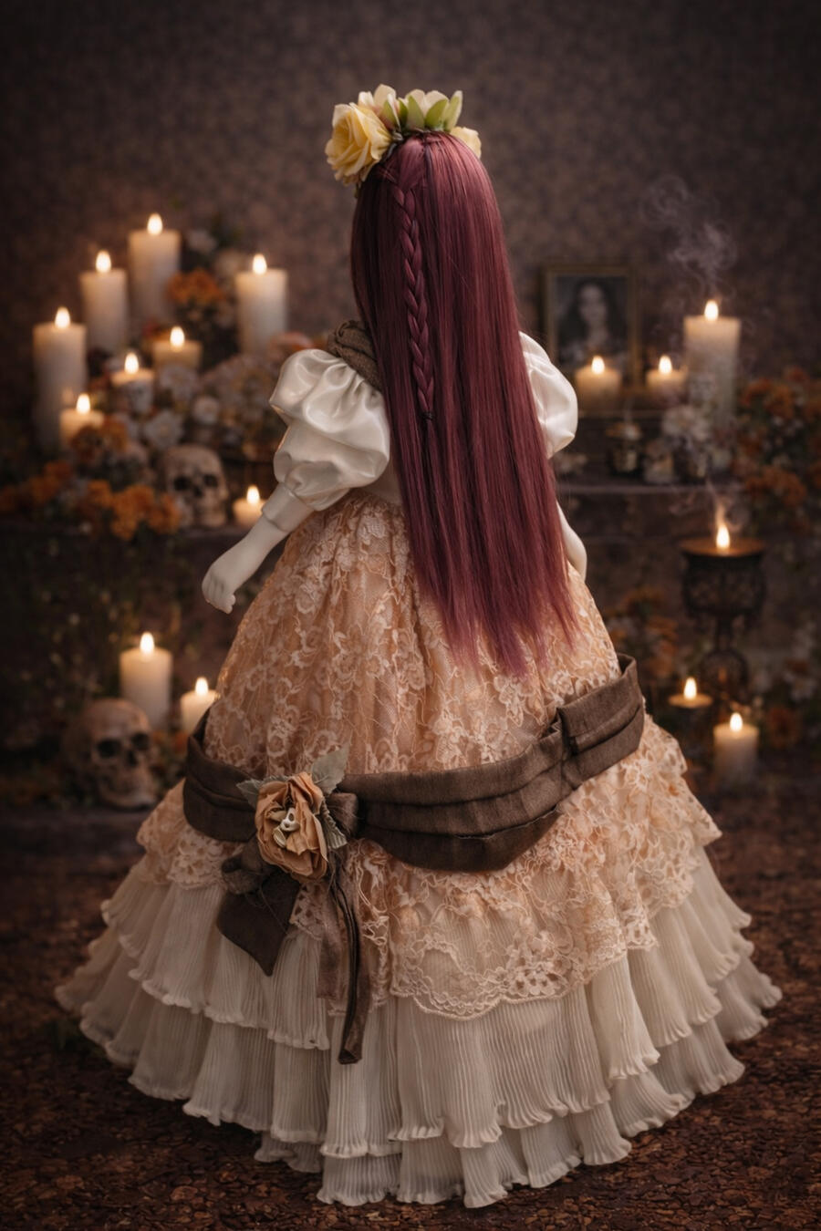 Belanna Santa Muerte pezzo unico in porcellana 