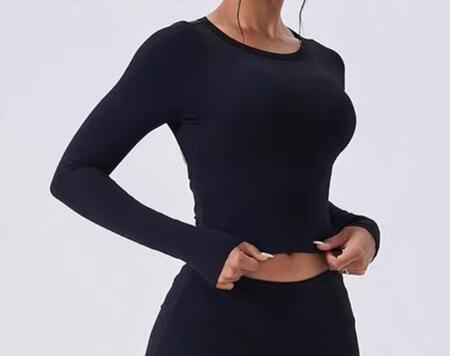 Maglia in lycra corta con scollatura dietro vari colori taglia unica