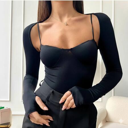 Body in lycra con coprispalle incluso vari colori taglia unica