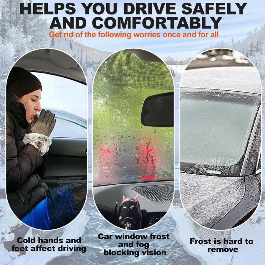 Sbrinatore Auto Scaldino 12V Stufa Furgone 200W Riscaldatore Termoventilatore