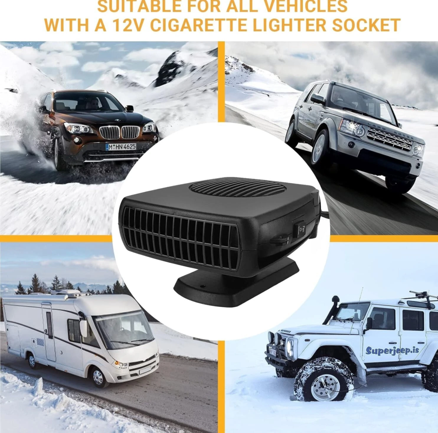 Sbrinatore Auto Scaldino 12V Stufa Furgone 200W Riscaldatore Termoventilatore