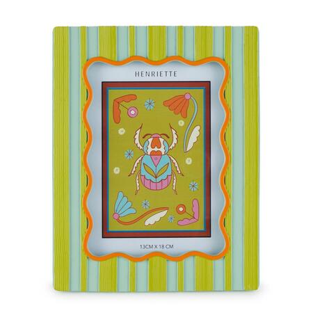 Henriette - Cornice “Vertical Good Vibes” Verde/Acqua Marina – 18×22,5 cm (foto 13×18)