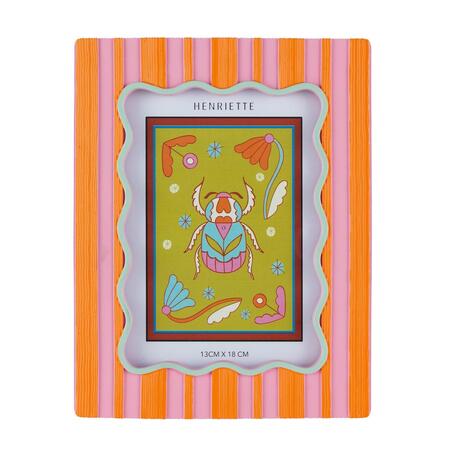 Henriette - Cornice “Vertical Good Vibes” Rosa/Arancio – 18×22,5 cm (foto 13×18)
