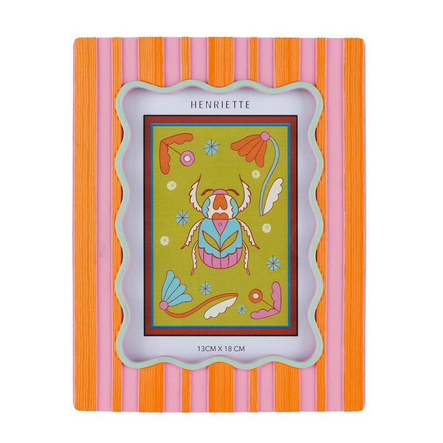 Henriette - Cornice “Vertical Good Vibes” Rosa/Arancio – 18×22,5 cm (foto 13×18)