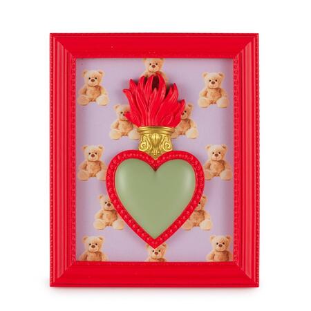 Henriette - Cornice Rettangolare “Ton Cœur” con Cuore e Orsetti – 22×18 cm
