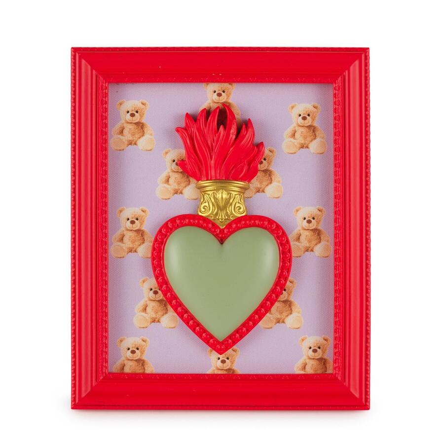 Henriette - Cornice Rettangolare “Ton Cœur” con Cuore e Orsetti – 22×18 cm
