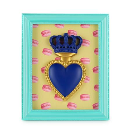 Henriette - Cornice Rettangolare “Ton Cœur” con Cuore e Macarons – 22×18 cm