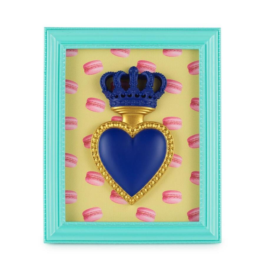 Henriette - Cornice Rettangolare “Ton Cœur” con Cuore e Macarons – 22×18 cm
